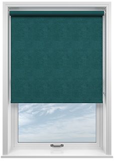 Flori Faux Suede (Blackout), Deep Teal - Roller Blind
